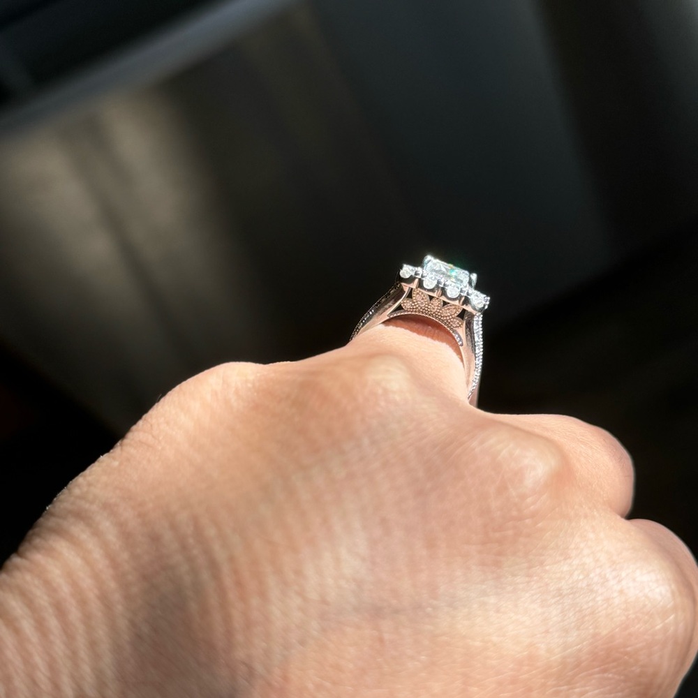 4cttw princess cut full moissanite vvs1 promise ring sz 5 - Picture 11 of 13